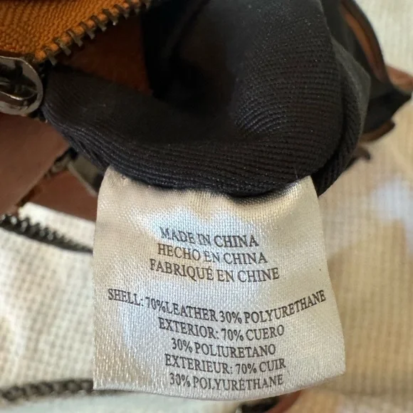 Leather Festival Bag with tassels, purse, cross body, chain strap - Picture 3 of 4